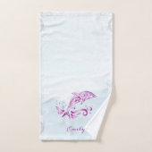 Magenta Dolphin Personalisiert Badhandtuch Set (Handtuch)