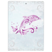 Magenta Dolphin Personalisiert Klemmbrett (Rückseite)