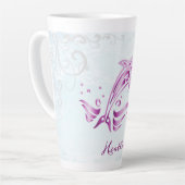 Magenta Dolphin Personalisiert Latte Tasse (Linke Ecke)