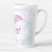 Magenta Dolphin Personalisiert Latte Tasse (Rechts)