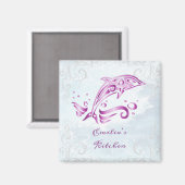 Magenta Dolphin Personalisiert Magnet (Vorderseite/Rückseite)