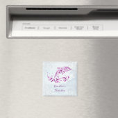 Magenta Dolphin Personalisiert Magnet (In Situ (Geschirrspüler))