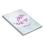 Magenta Dolphin Personalisiert-Notebook Notizblock (Rechte Seite)