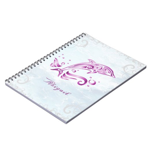 Magenta Dolphin Personalisiert-Notebook Notizblock (Linke Seite)