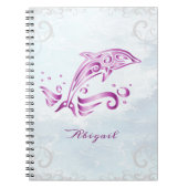 Magenta Dolphin Personalisiert-Notebook Notizblock (Vorderseite)