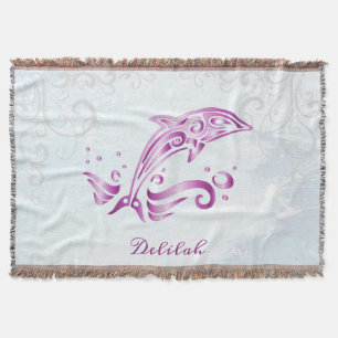 Magenta Dolphin Personalisiert Throw Blanket Decke