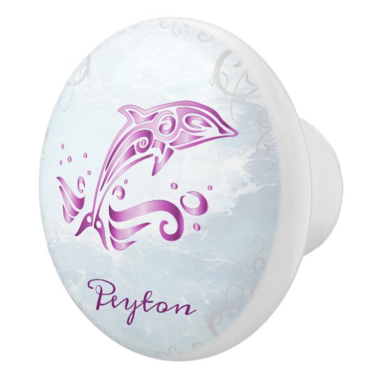 Magenta Dolphin Personalisierte Keramik Knob Keramikknauf (Rechts)
