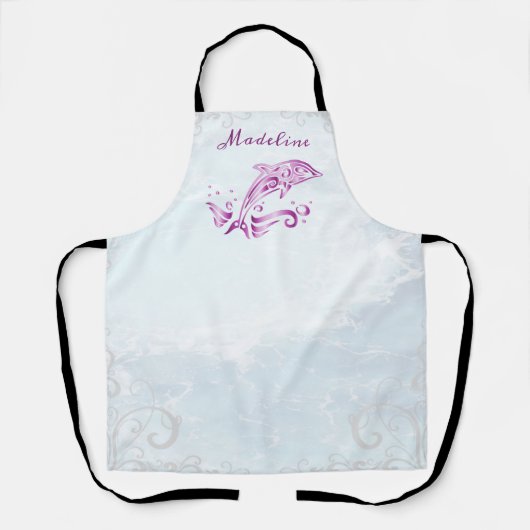 Magenta Dolphin Personalisierte Schürze (Vorderseite)