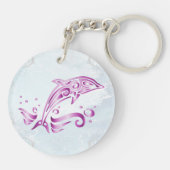 Magenta Dolphin Personalisierter Schlüsselanhänger (Rückseite)