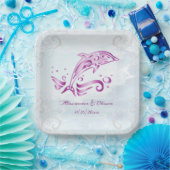 Magenta Dolphin Polterabend Papierplatte Pappteller (Party)