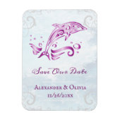 Magenta Dolphin Save the Date Magnet (Vertikal)