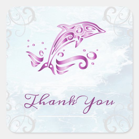 Magenta Dolphin Vielen Dank Stickers (Vorderseite)