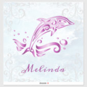 Magenta Dolphin Vinyl Sticker (Blatt)