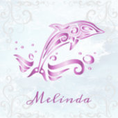 Magenta Dolphin Vinyl Sticker (Vorderseite)