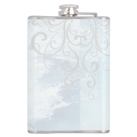 Magenta Dolphin Vinyl Wrapped Flask Flachmann (Rückseite)