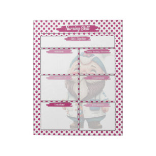 Magenta Dr. Gnome Nursing Student Skills Template Notizblock