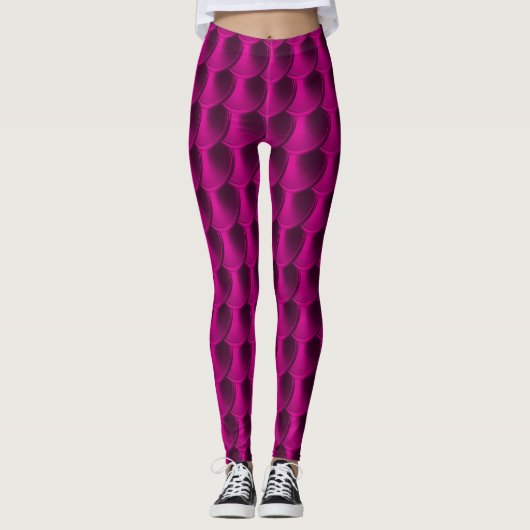 Magenta Dragon Scale Cosplay Leggings (Vorderseite)