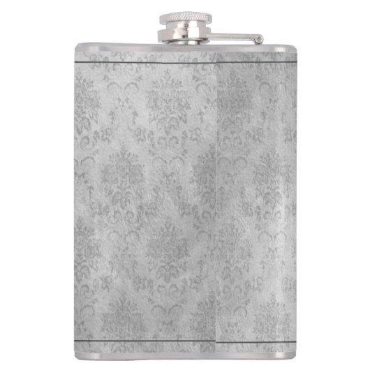 Magenta Dragonfly Damask Flask Flachmann (Rückseite)