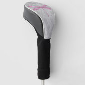 Magenta Dragonfly Damask Golf Headcover (angewinkelt)