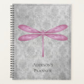 Magenta Dragonfly Damask Planer (Vorderseite)