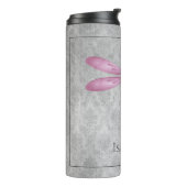 Magenta Dragonfly Damask Thermosbecher (Nach links gedreht)