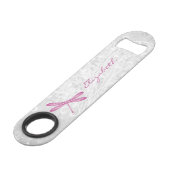 Magenta Dragonfly Personalisiert Bottle Opener Speed Flaschenöffner (Vorderseite Schrägansicht)