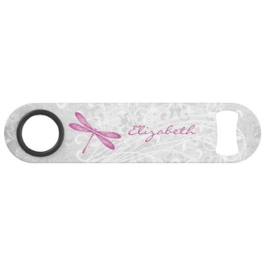 Magenta Dragonfly Personalisiert Bottle Opener Speed Flaschenöffner (Vorderseite (Horizontal))