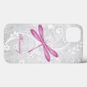 Magenta Dragonfly Personalisiert Case-Mate iPhone Hülle (Rückseite (Horizontal))