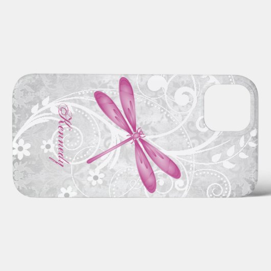 Magenta Dragonfly Personalisiert Case-Mate iPhone Hülle (Rückseite (Horizontal))