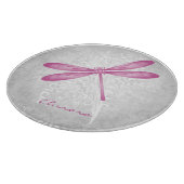 Magenta Dragonfly Personalisiert Cutting Board Schneidebrett (Ecke)