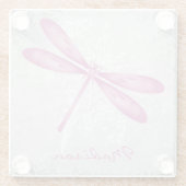 Magenta Dragonfly Personalisiert Glass Untersetzer (Rückseite)