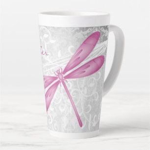 Magenta Dragonfly Personalisiert Latte Tasse
