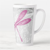 Magenta Dragonfly Personalisiert Latte Tasse (Rechts)