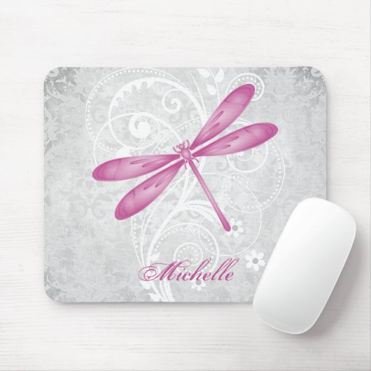 Magenta Dragonfly Personalisiert Mouse Pad Mousepad (Mit Mouse)