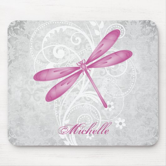 Magenta Dragonfly Personalisiert Mouse Pad Mousepad (Vorne)