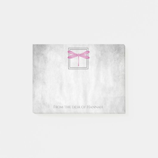 Magenta Dragonfly Personalisiert Notes Post-it Klebezettel (Vorderseite)