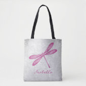 Magenta Dragonfly Personalisiert Tote Bag Tasche (Vorderseite)