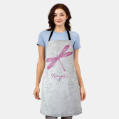 Magenta Dragonfly Personalisierte Schürze (Getragen)