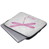 Magenta Dragonfly Personalisierter Laptop-Sieb Laptopschutzhülle (Vorne Knopf)