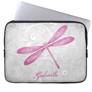 Magenta Dragonfly Personalisierter Laptop-Sieb Laptopschutzhülle