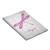 Magenta Dragonfly Personalisiertes Notebook Notizblock (Rechte Seite)