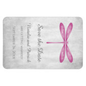 Magenta Dragonfly Save the Date Magnet (Horizontal)