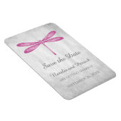 Magenta Dragonfly Save the Date Magnet (Rechte Seite)