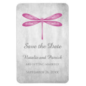 Magenta Dragonfly Save the Date Magnet (Vertikal)