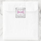 Magenta Dragonfly Wedding Stickers (Tasche)
