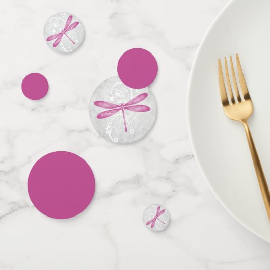 Magenta Dragonfly Wedding Table Confetti Konfetti (Gruppe)