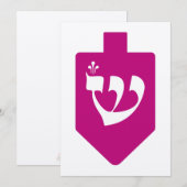 Magenta Dreidel für Chanukah mit Letter Shin (Vorne/Hinten)