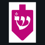 Magenta Dreidel Hebrew Letter Shin Hanukkah Poster<br><div class="desc">Das auffallend einfache Dreifach mit dem Buchstaben "shin". Eine großartige Dekoration und Geschenkidee für das Festival der Lichter - Hanukkah.</div>