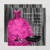 Magenta Dress High Heel Schuhe Prinzessin Quincean Einladung (Vorne/Hinten)