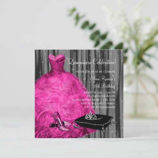 Magenta Dress High Heel Schuhe Prinzessin Quincean Einladung (Stehend Vorderseite)